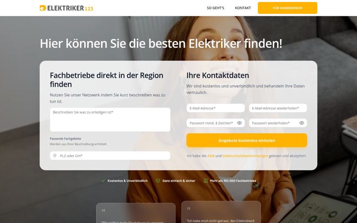 Screenshot di elektriker-123.de