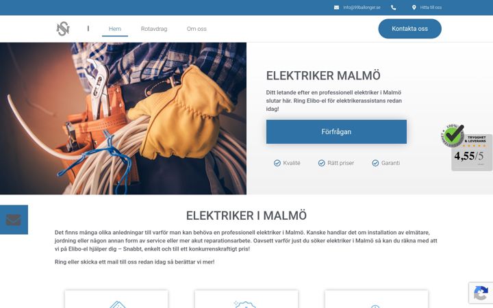 Snímek obrazovky elektriker-malmo.se