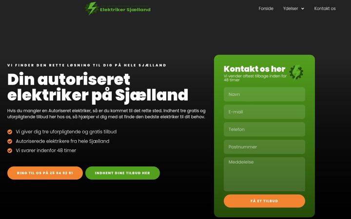 Ekrano kopija elektriker-sjaelland.dk