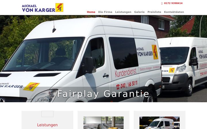 Screenshot of elektriker-von-karger.de
