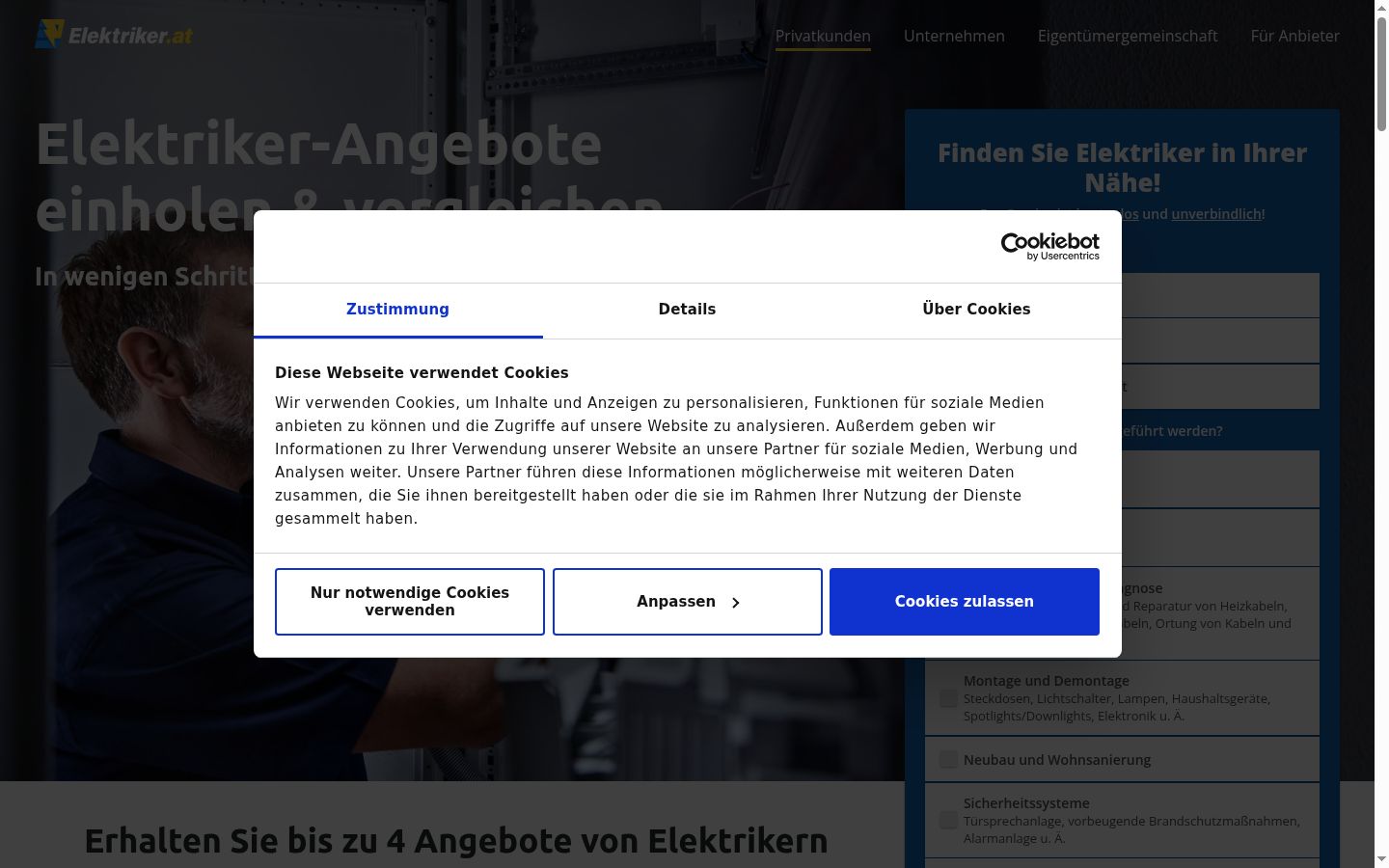 Screenshot tal-banner tal-kunsens muri qabel kwalunkwe interazzjoni