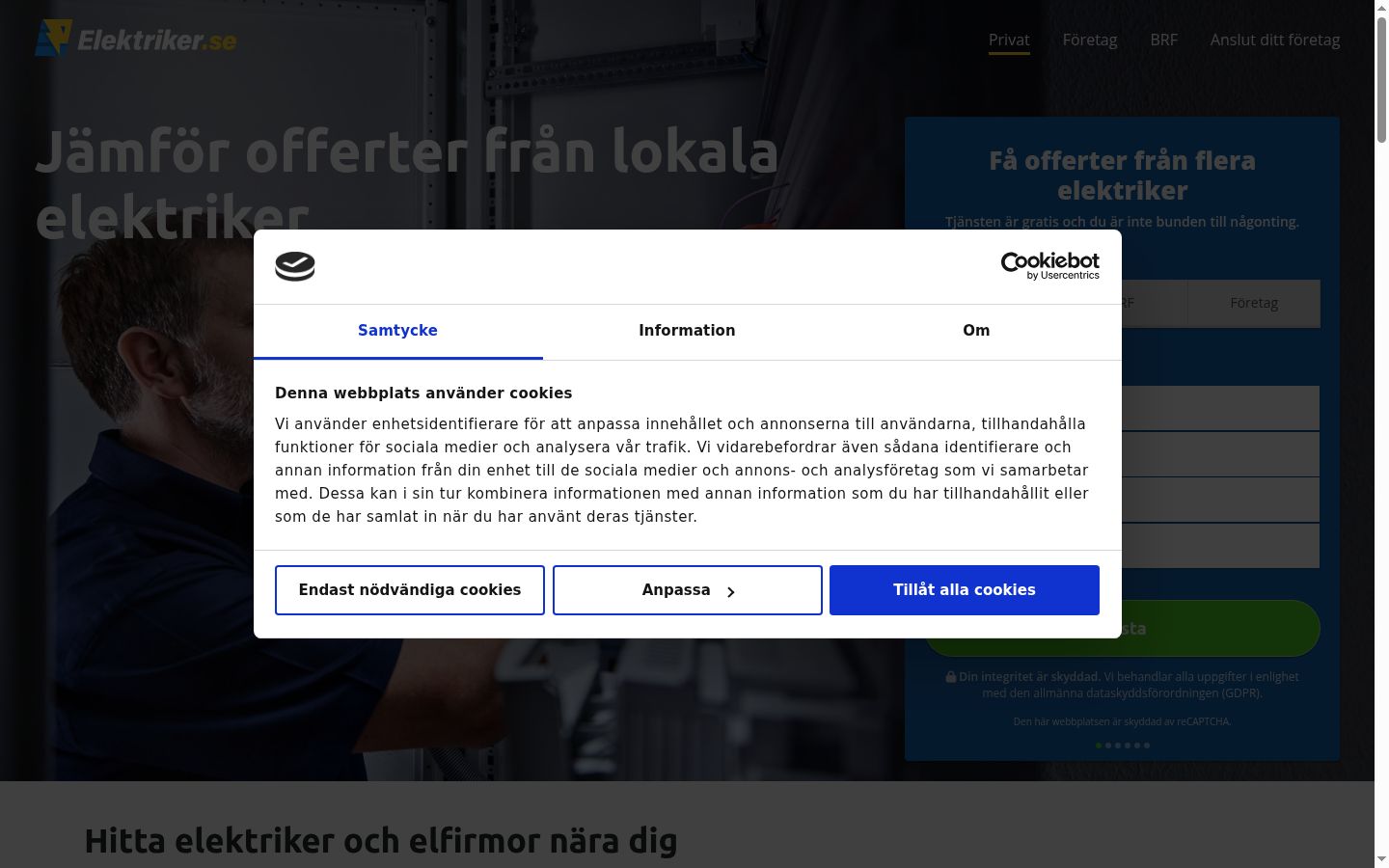 Snímek obrazovky baneru souhlasu zobrazeného před jakoukoli interakcí