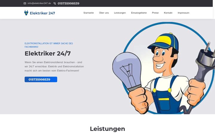 Captura de pantalla de elektriker247.de