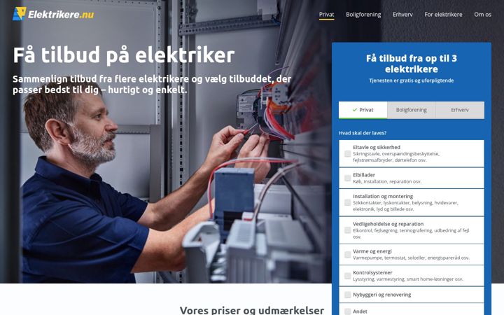 Screenshot of elektrikere.nu