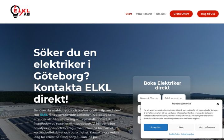 Screenshot of elektrikergoteborg.nu