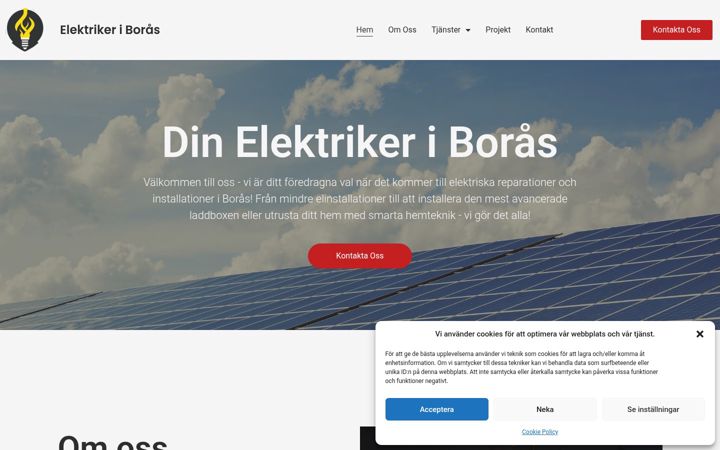 Snímek obrazovky elektrikeriboras.se