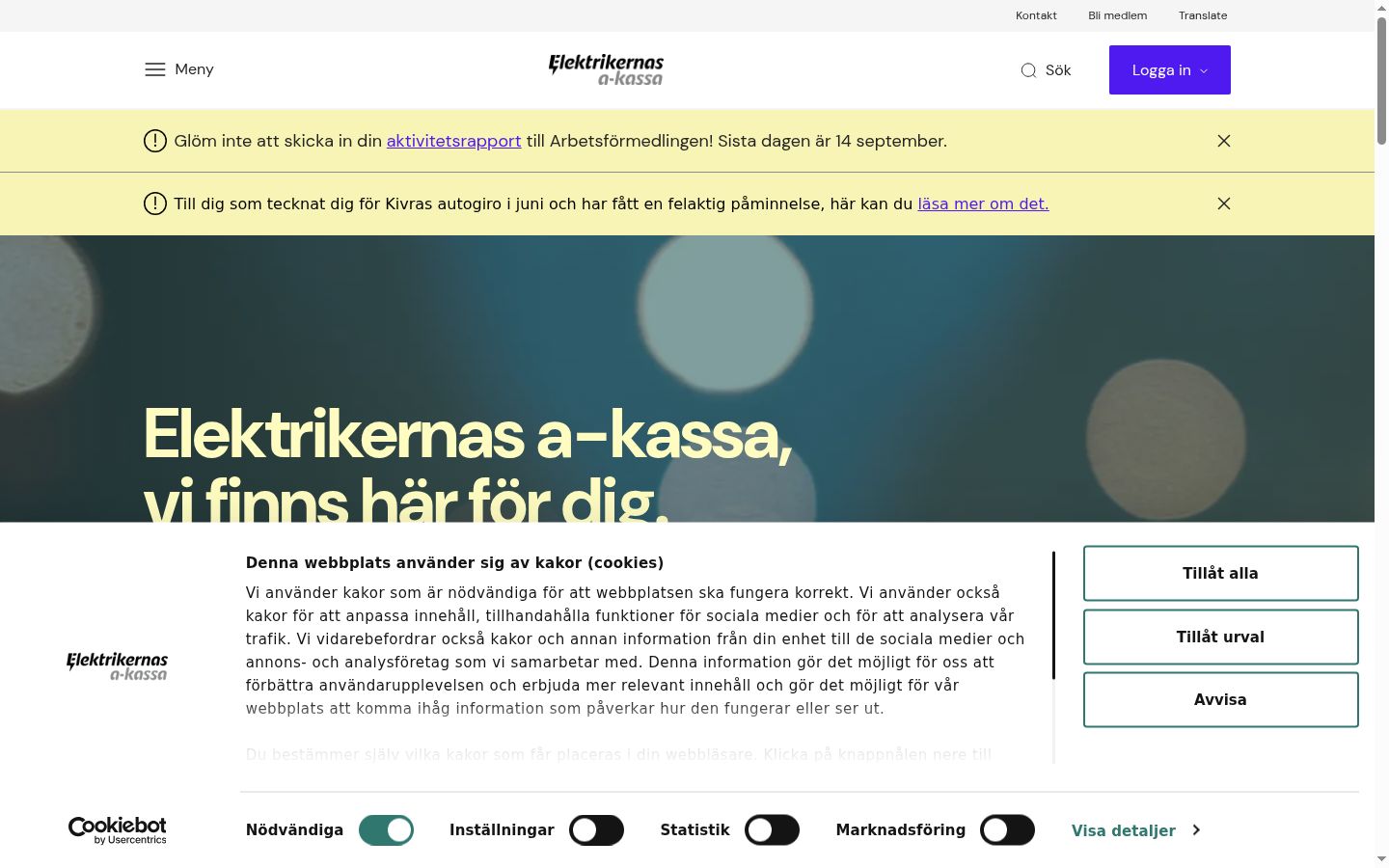 Ekraanipilt nõusolekubännerist, mida näidati enne mis tahes suhtlust