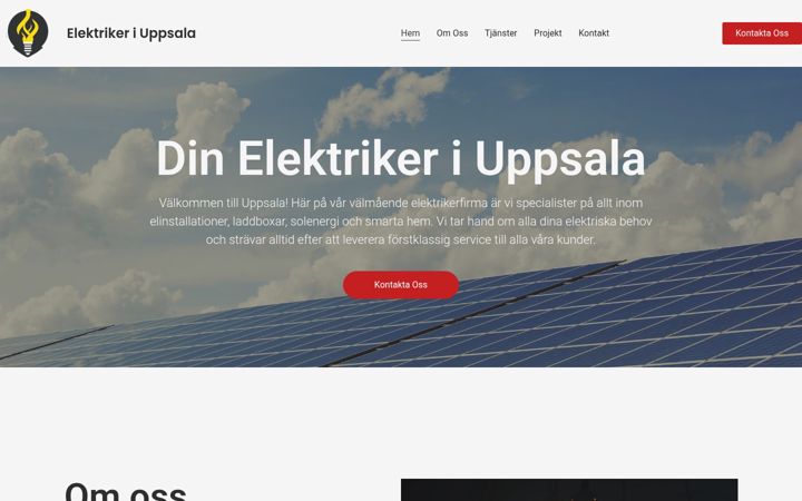 Snímek obrazovky elektrikerniuppsala.se