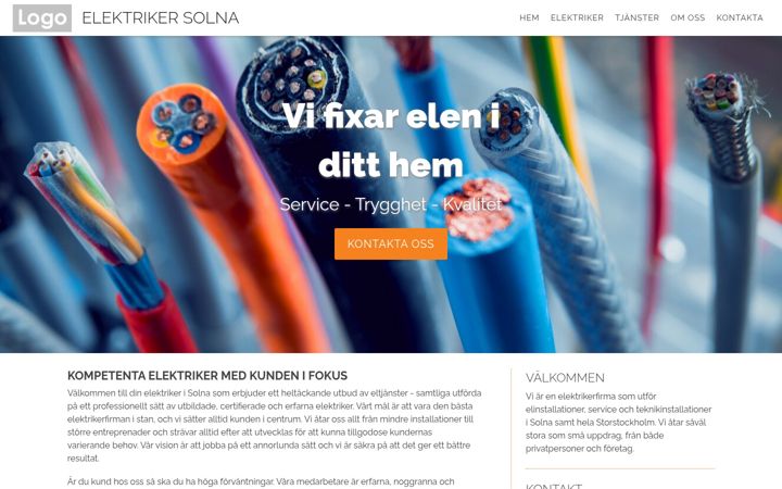 Screenshot ta' elektrikersolna.net