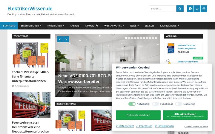 Skjámynd af elektrikerwissen.de