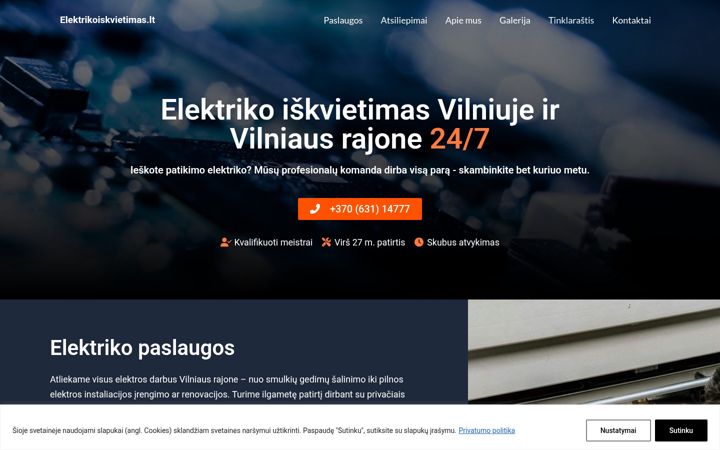 Snímek obrazovky elektrikoiskvietimas.lt