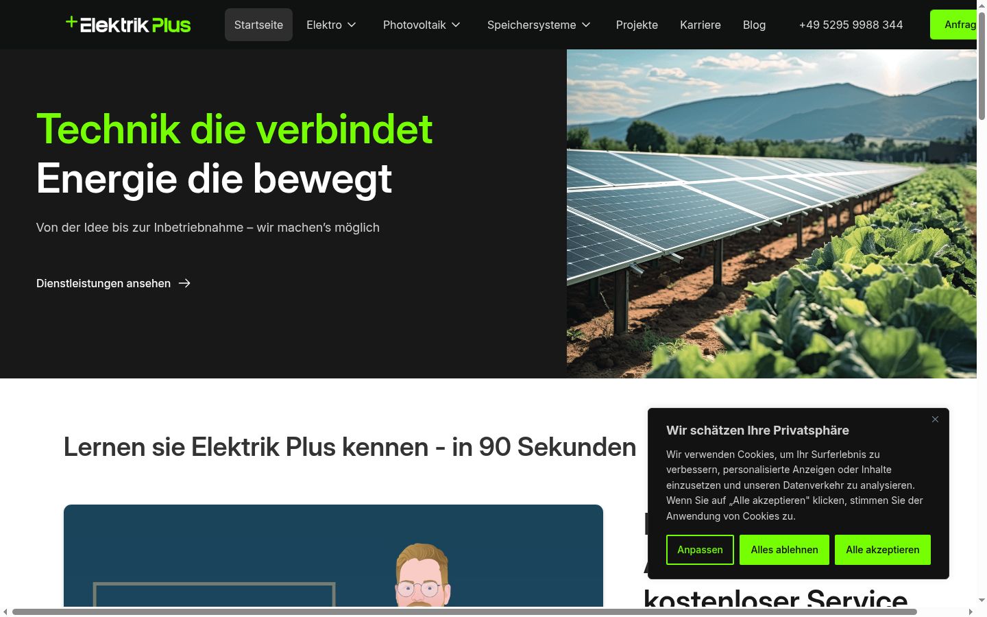 Screenshot of the consent banner shown before any interaction
