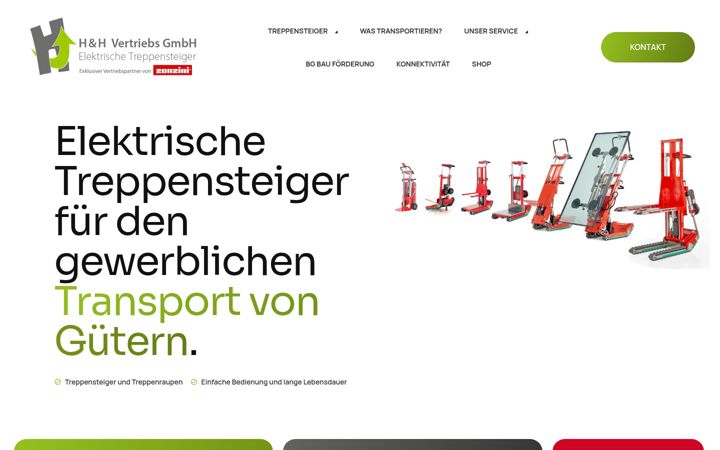 Skjámynd af elektrischetreppensteiger.de