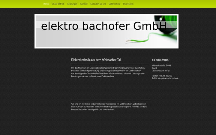 Snímek obrazovky elektro-bachofer.de
