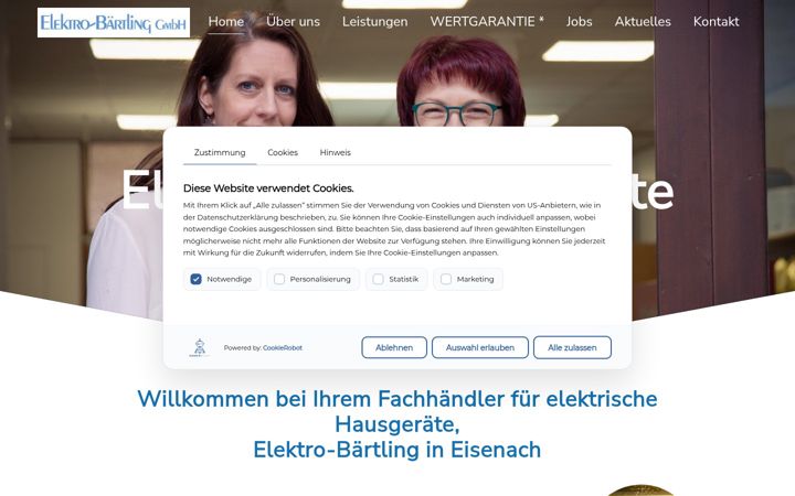Snímek obrazovky elektro-baertling.de