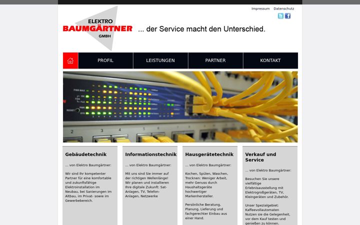 Capture d'écran de elektro-baumgaertner.de