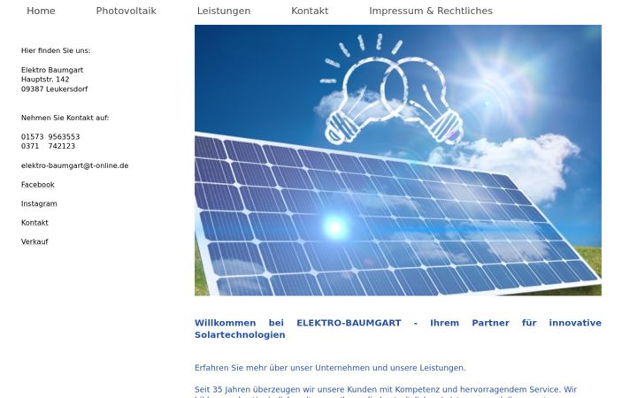 Capture d'écran de elektro-baumgart.de