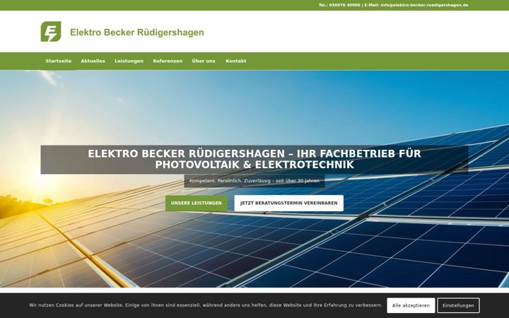 Capture d'écran de elektro-becker-ruedigershagen.de