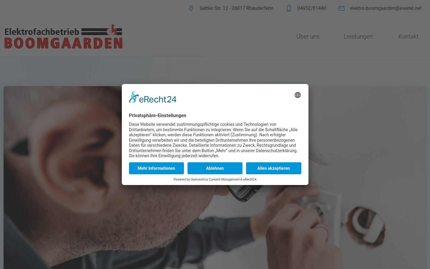 Screenshot del banner di consenso mostrato prima di qualsiasi interazione
