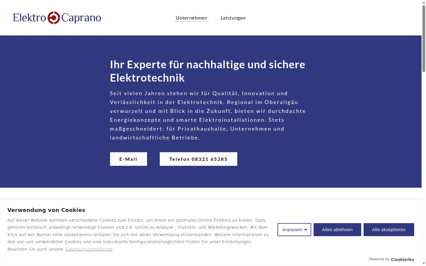 Screenshot van de toestemmingsbanner zoals getoond vóór enige interactie