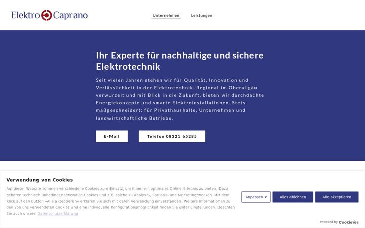 Screenshot van elektro-caprano.de