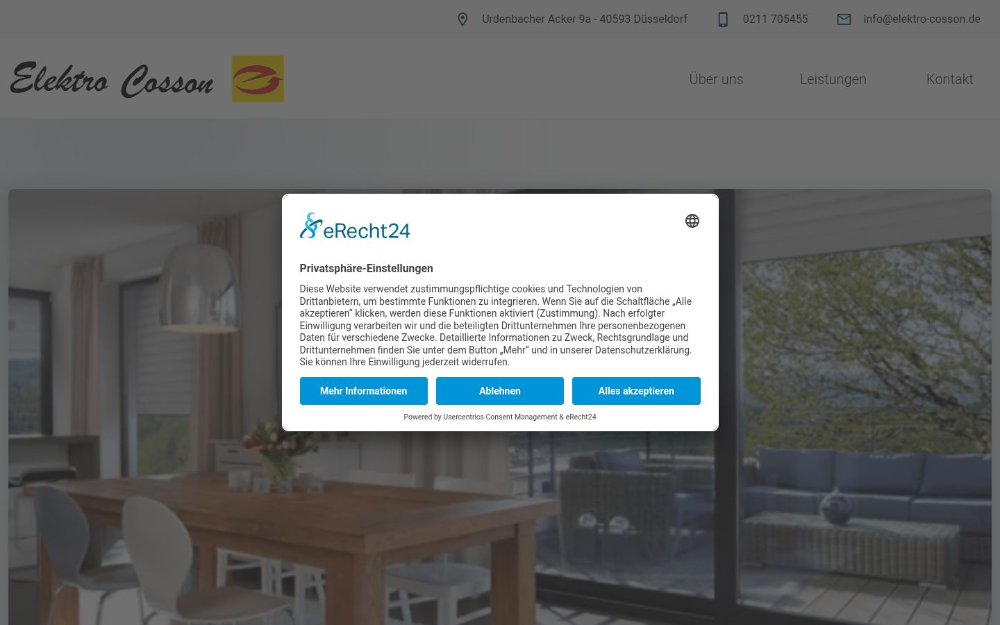 Screenshot del banner di consenso mostrato prima di qualsiasi interazione