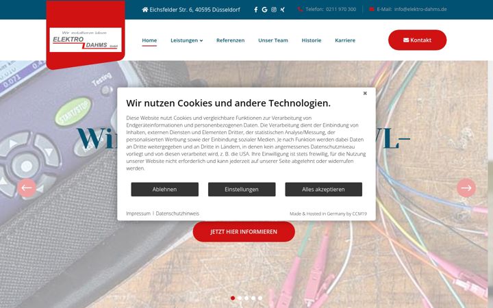 Screenshot van elektro-dahms.de