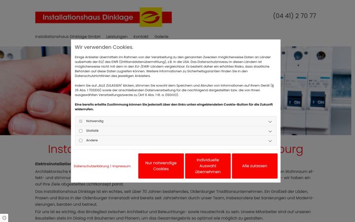 Screenshot van elektro-dinklage-oldenburg.de