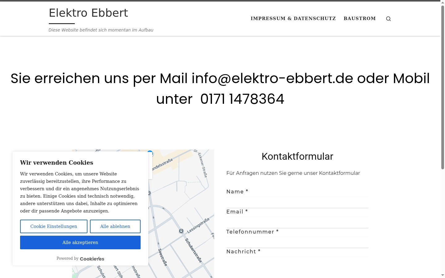 Screenshot del banner di consenso mostrato prima di qualsiasi interazione