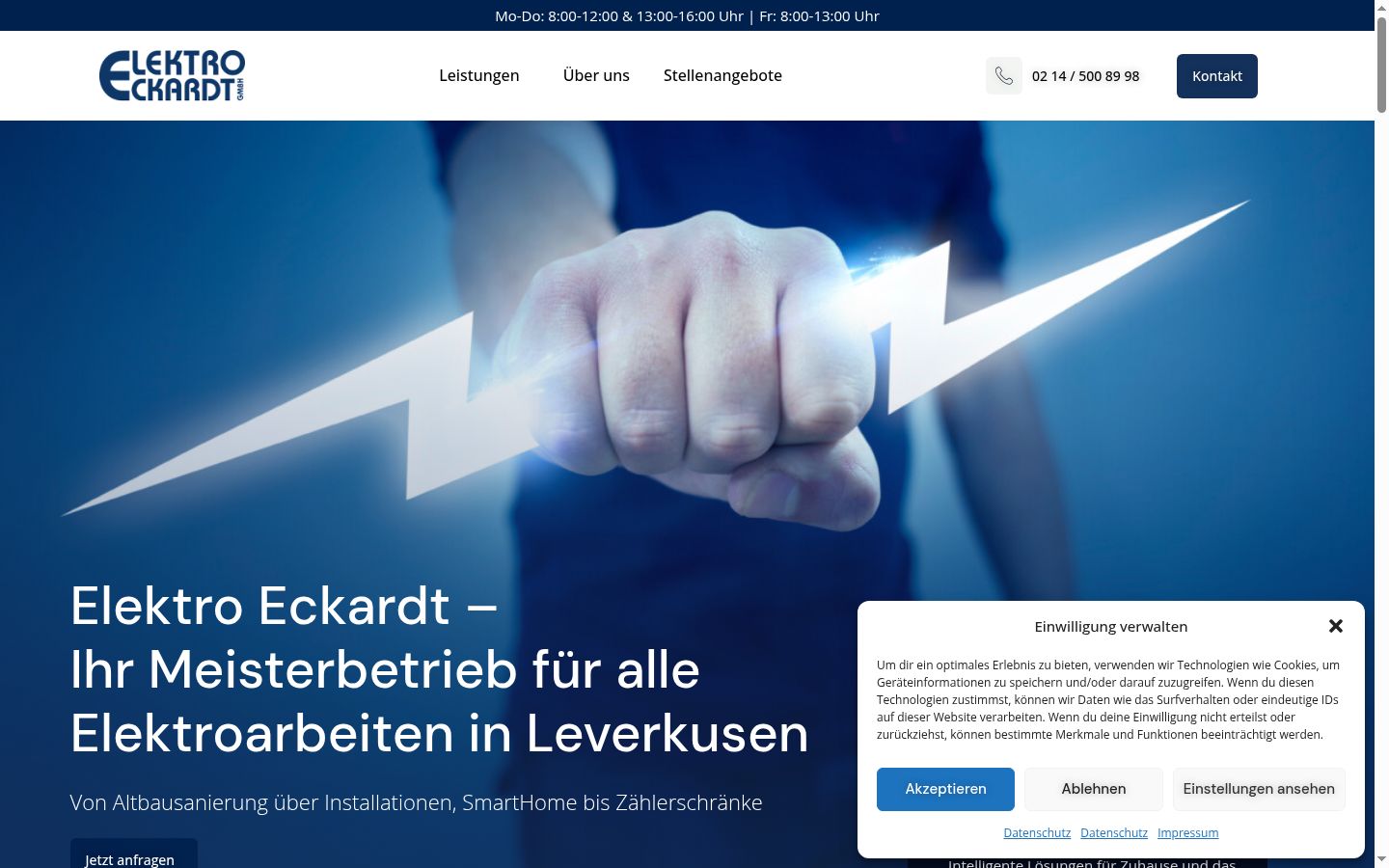 Screenshot del banner di consenso mostrato prima di qualsiasi interazione