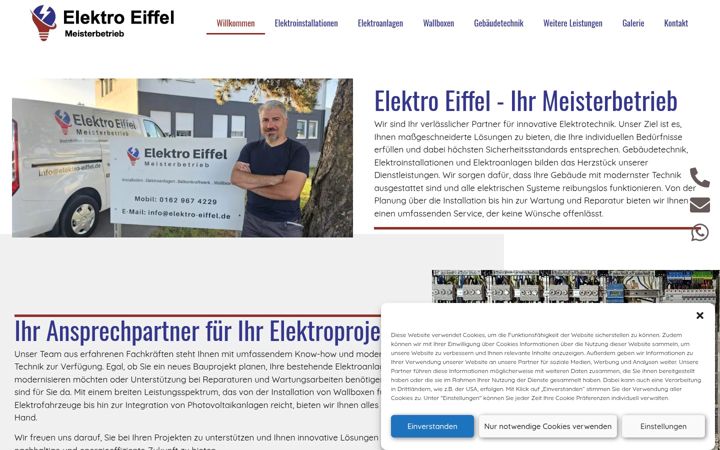 Screenshot van elektro-eiffel.de