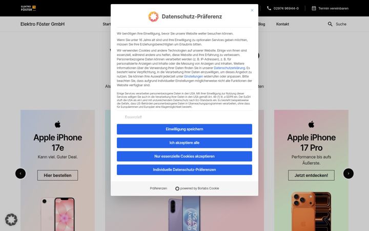 Screenshot di elektro-foester-tk.de