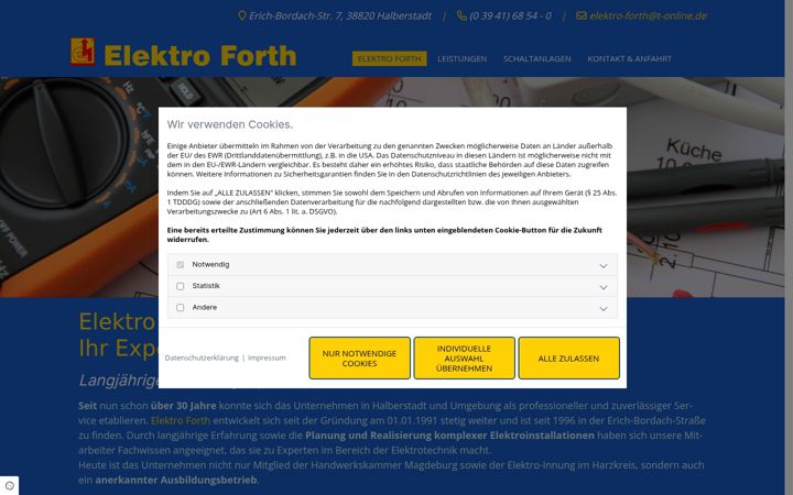 Screenshot di elektro-forth.de