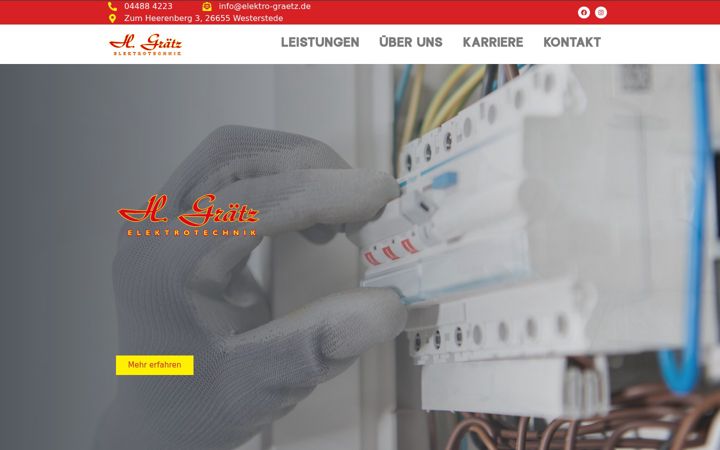 Skjámynd af elektro-graetz.de