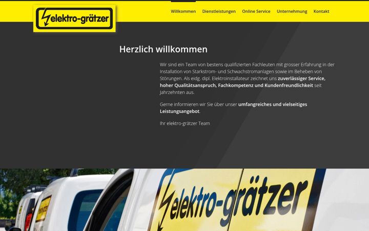 Skjermbilde av elektro-graetzer.ch
