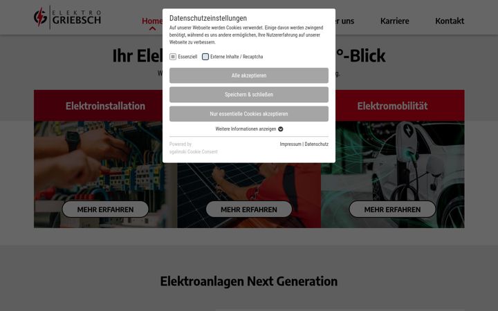 Skjámynd af elektro-griebsch.de