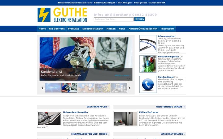 Skjámynd af elektro-guthe.de
