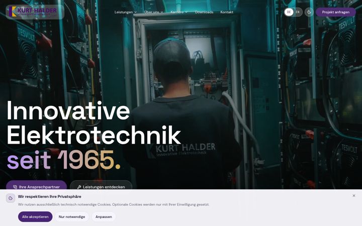 Skjámynd af elektro-halder.de