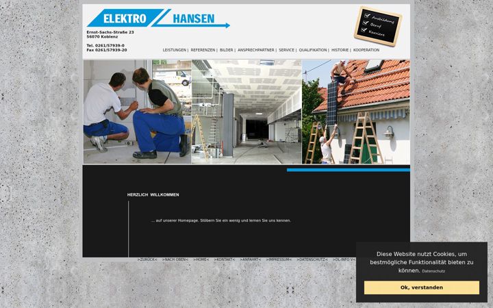 Skjámynd af elektro-hansen.de
