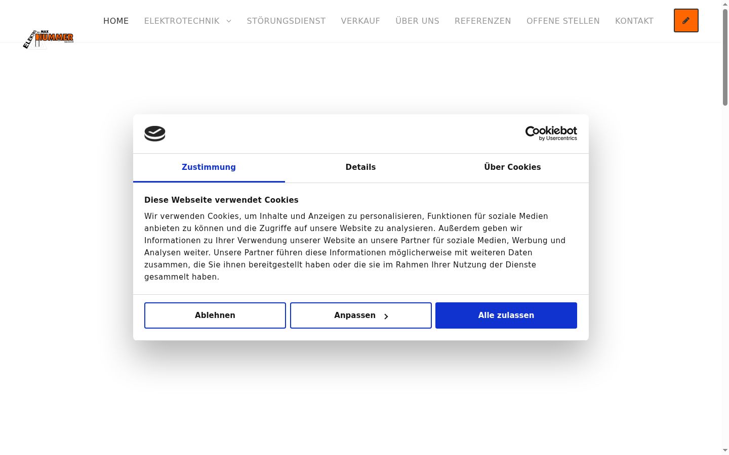 Screenshot des Einwilligungsbanners vor jeglicher Interaktion