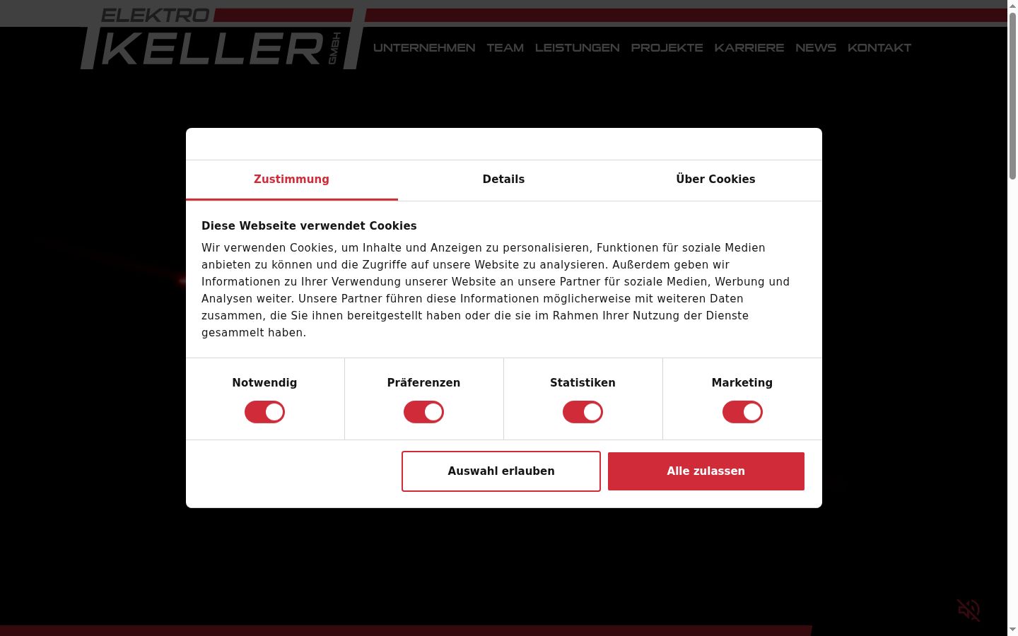 Screenshot del banner di consenso mostrato prima di qualsiasi interazione
