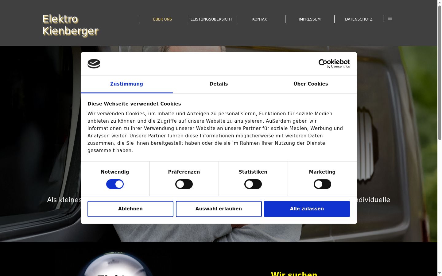 Screenshot tal-banner tal-kunsens muri qabel kwalunkwe interazzjoni