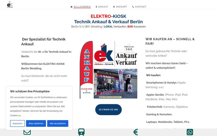 Screenshot di elektro-kiosk.de