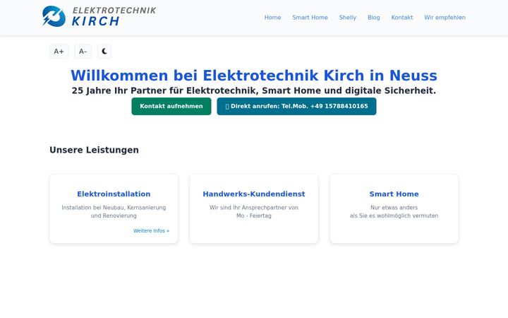 Screenshot di elektro-kirch.de