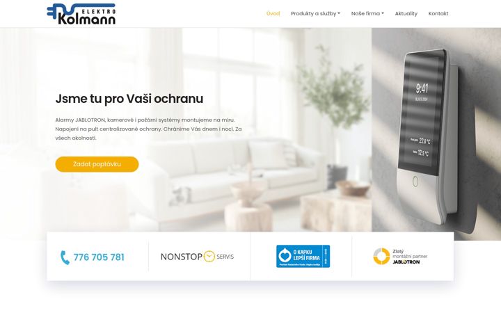 Snímek obrazovky elektro-kolmann.cz
