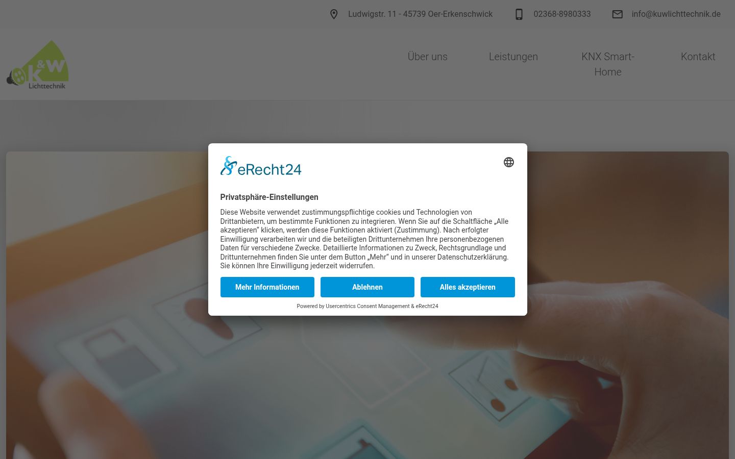Screenshot del banner di consenso mostrato prima di qualsiasi interazione
