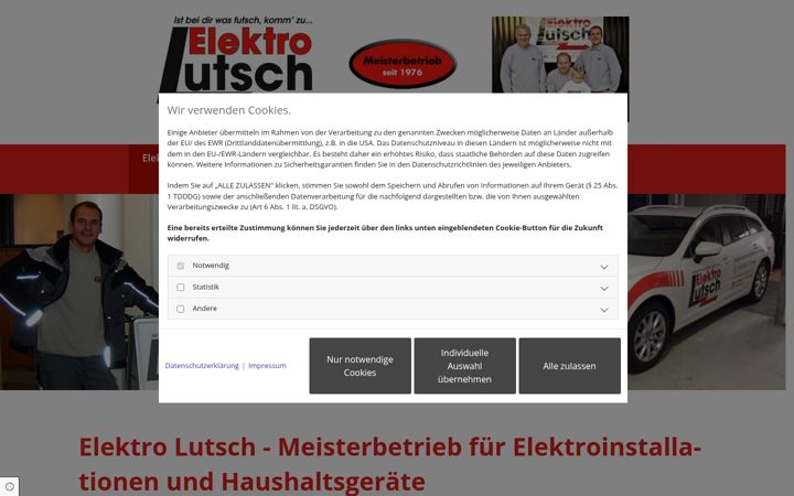 Captura de pantalla de elektro-lutsch-leimen.de