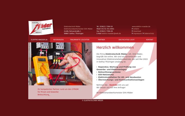 Ekraanipilt saidist elektro-maeder.de