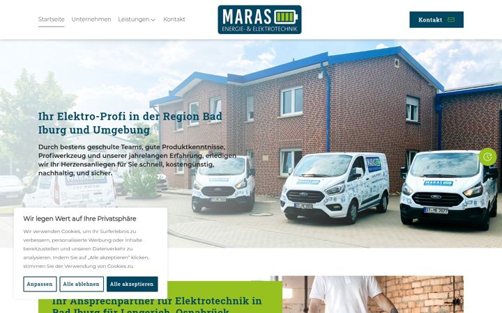 Ekraanipilt saidist elektro-maras.de