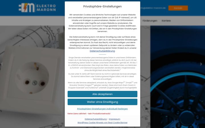 Skjermbilde av elektro-maronn.de
